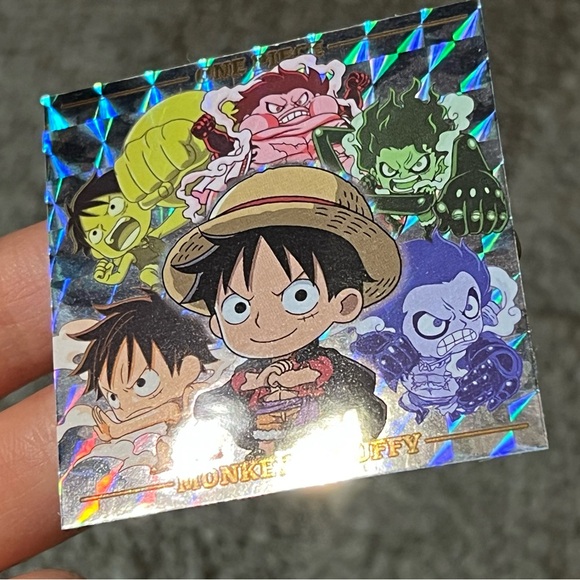 One Piece Monkey D. Luffy Holographic Wafer Sticker Seal Lot of 4 Official Anime - Picture 10 of 10
